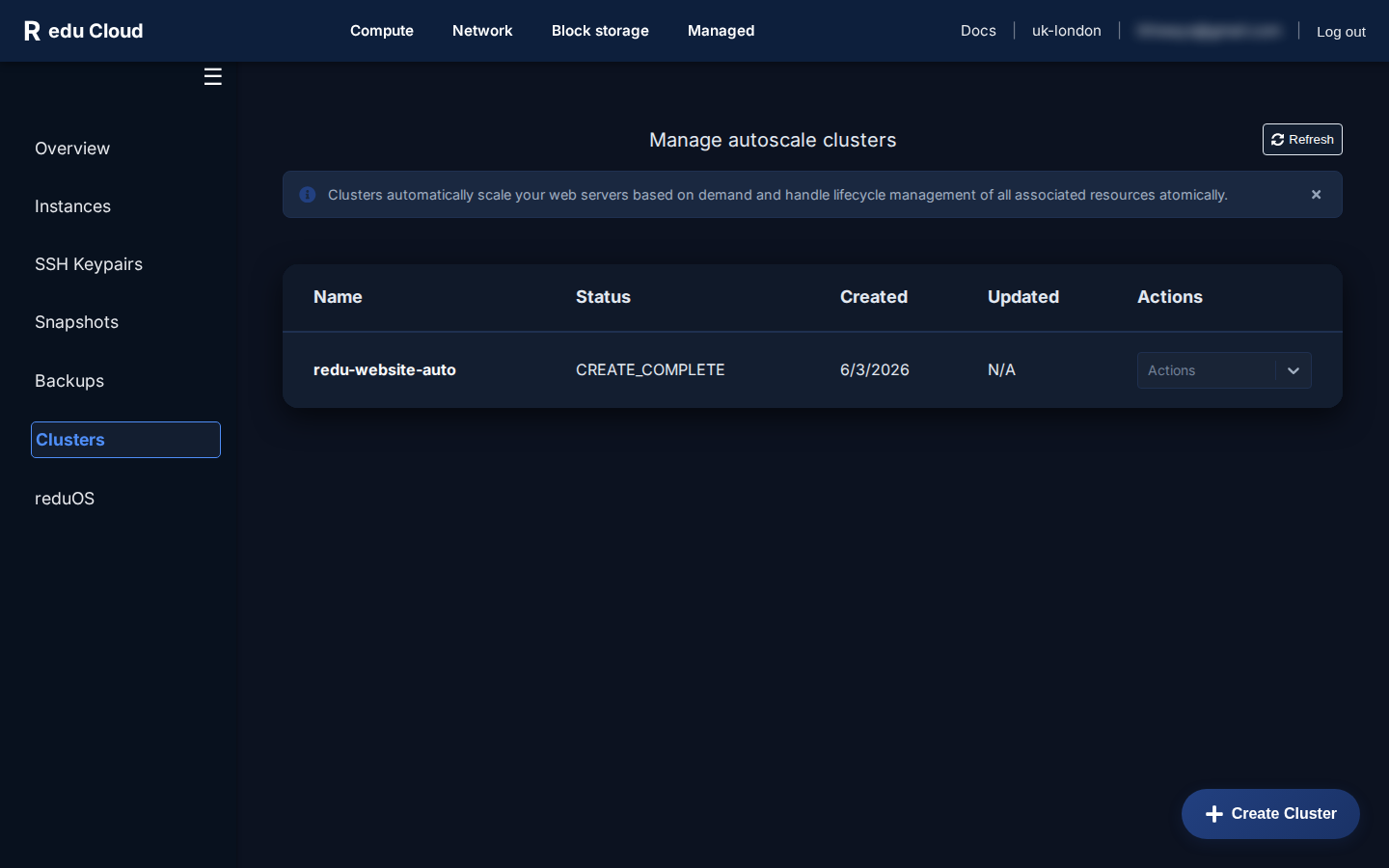 Autoscaling clusters